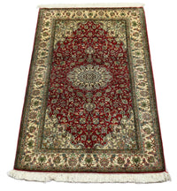 Jedwabny dywan - Kashmir Silk - 149 x 90 cm - ciemna czerwień