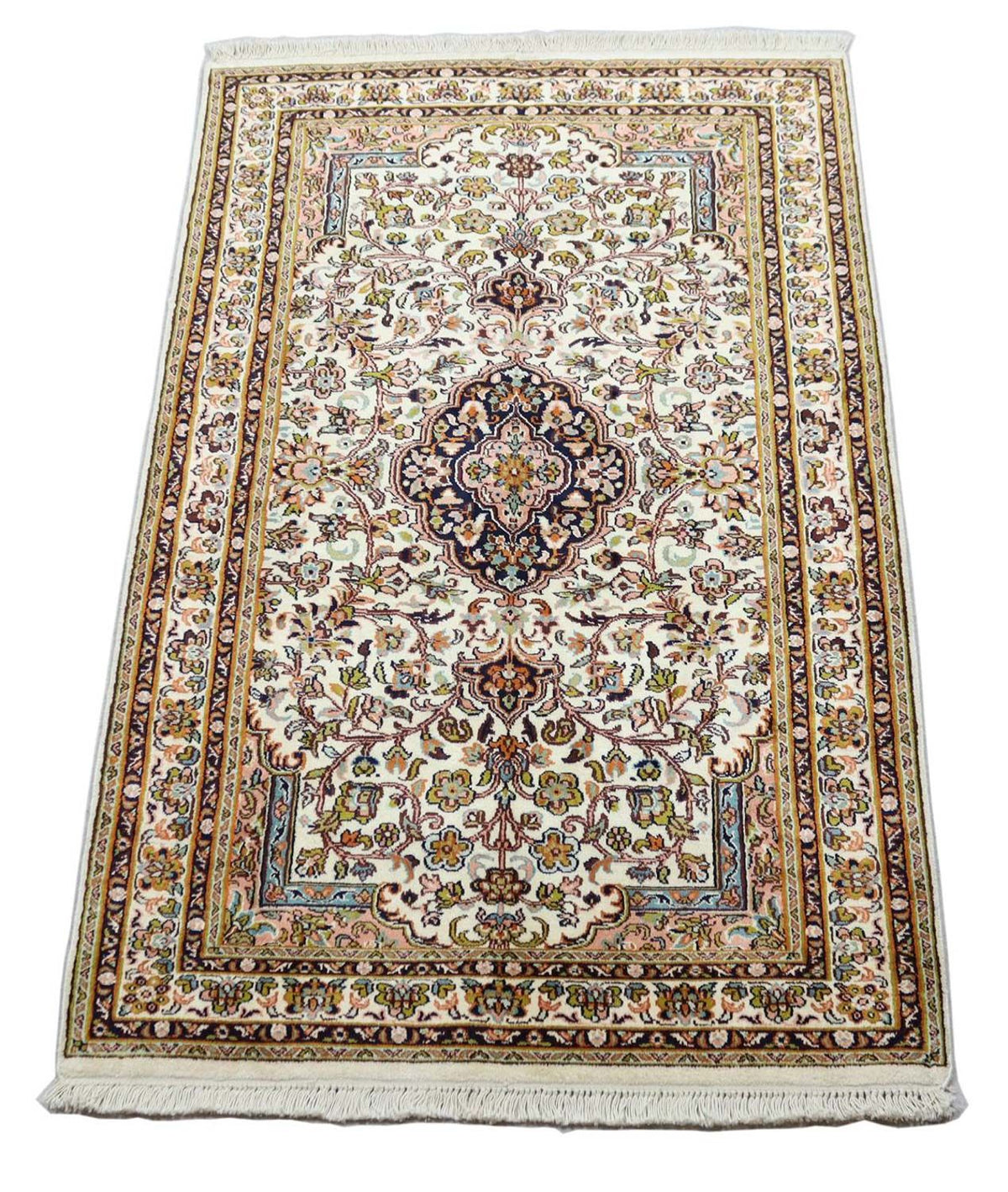 Jedwabny dywan - Kashmir Silk - 154 x 93 cm - beżowy