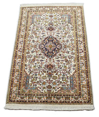Jedwabny dywan - Kashmir Silk - 154 x 93 cm - beżowy