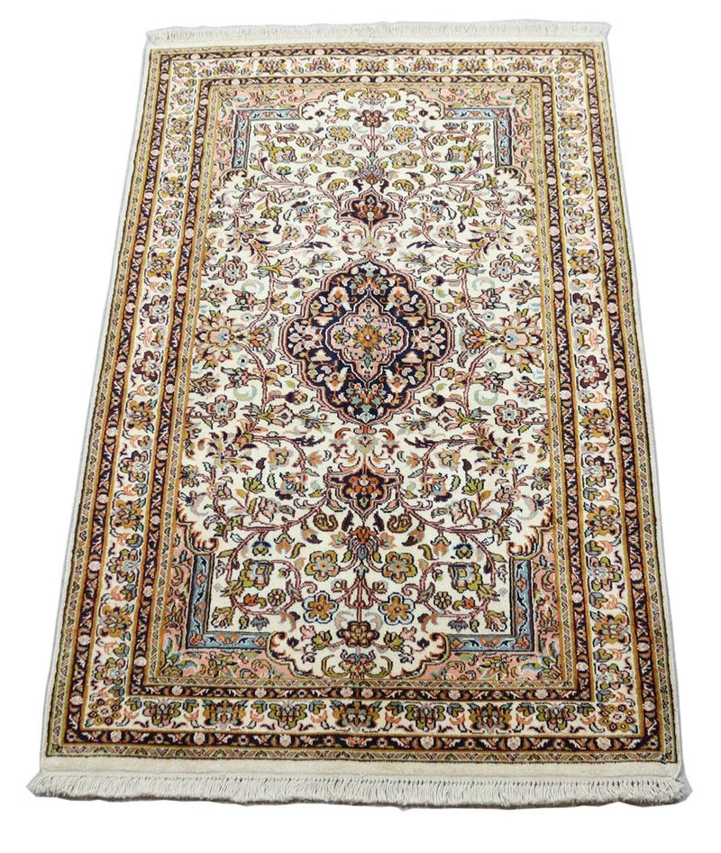 Jedwabny dywan - Kashmir Silk - 154 x 93 cm - beżowy