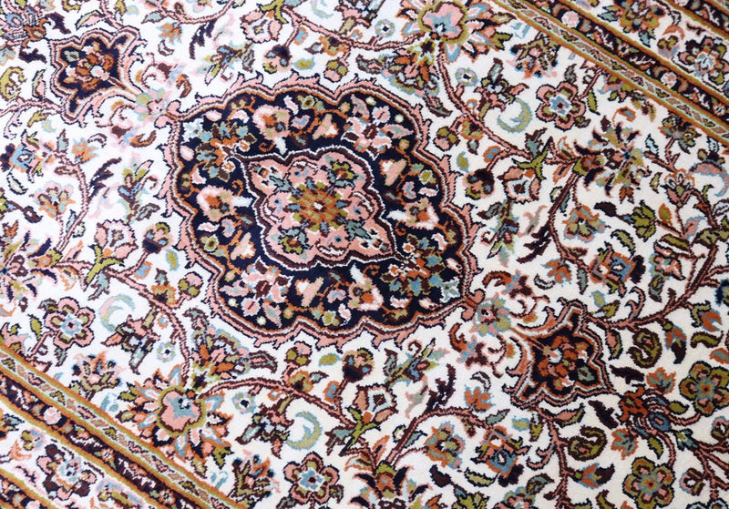 Jedwabny dywan - Kashmir Silk - 154 x 93 cm - beżowy