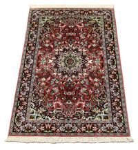 Jedwabny dywan - Kashmir Silk - 152 x 91 cm - ciemna czerwień