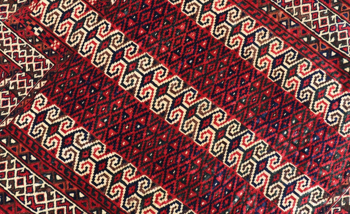 Dywan beludżycki - 116 x 95 cm - ciemna czerwień