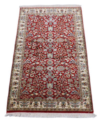 Jedwabny dywan - Kashmir Silk - 124 x 77 cm - czerwony