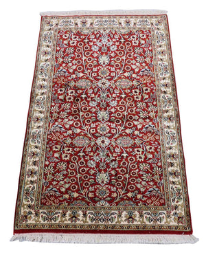Jedwabny dywan - Kashmir Silk - 124 x 77 cm - czerwony
