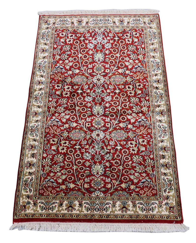 Jedwabny dywan - Kashmir Silk - 124 x 77 cm - czerwony