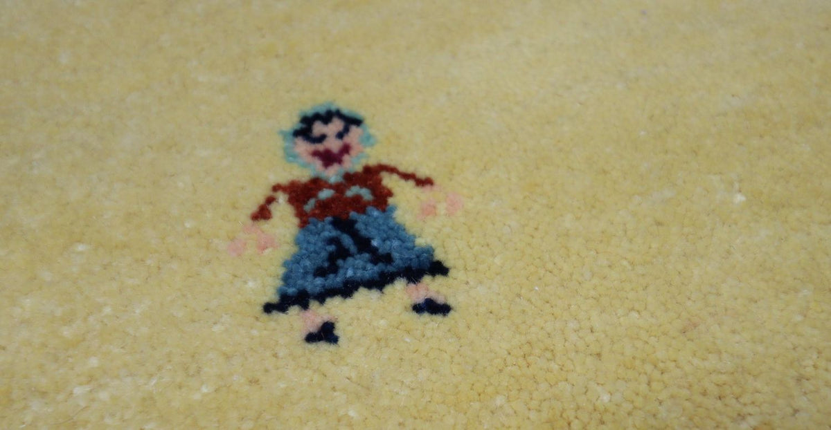 Dywan Gabbeh - Loribaft Perski - 155 x 128 cm - oliwkowa zieleń