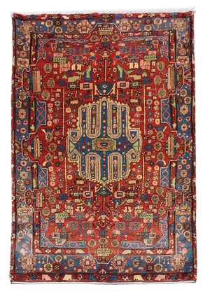 Perski dywan - Nomadyczny - 215 x 154 cm - czerwony