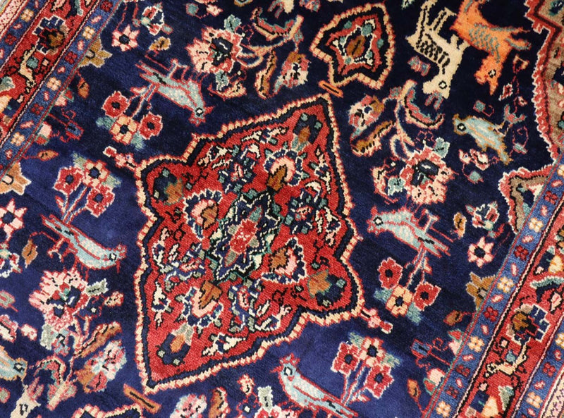 Biegacz Perski dywan - Nomadyczny - 237 x 127 cm - ciemnoniebieski