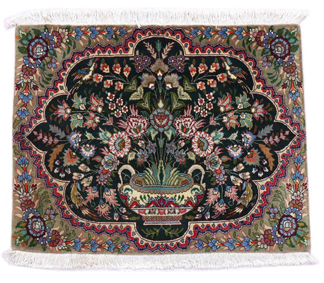 Dywan perski - Tabriz - 92 x 68 cm - ciemnoniebieski