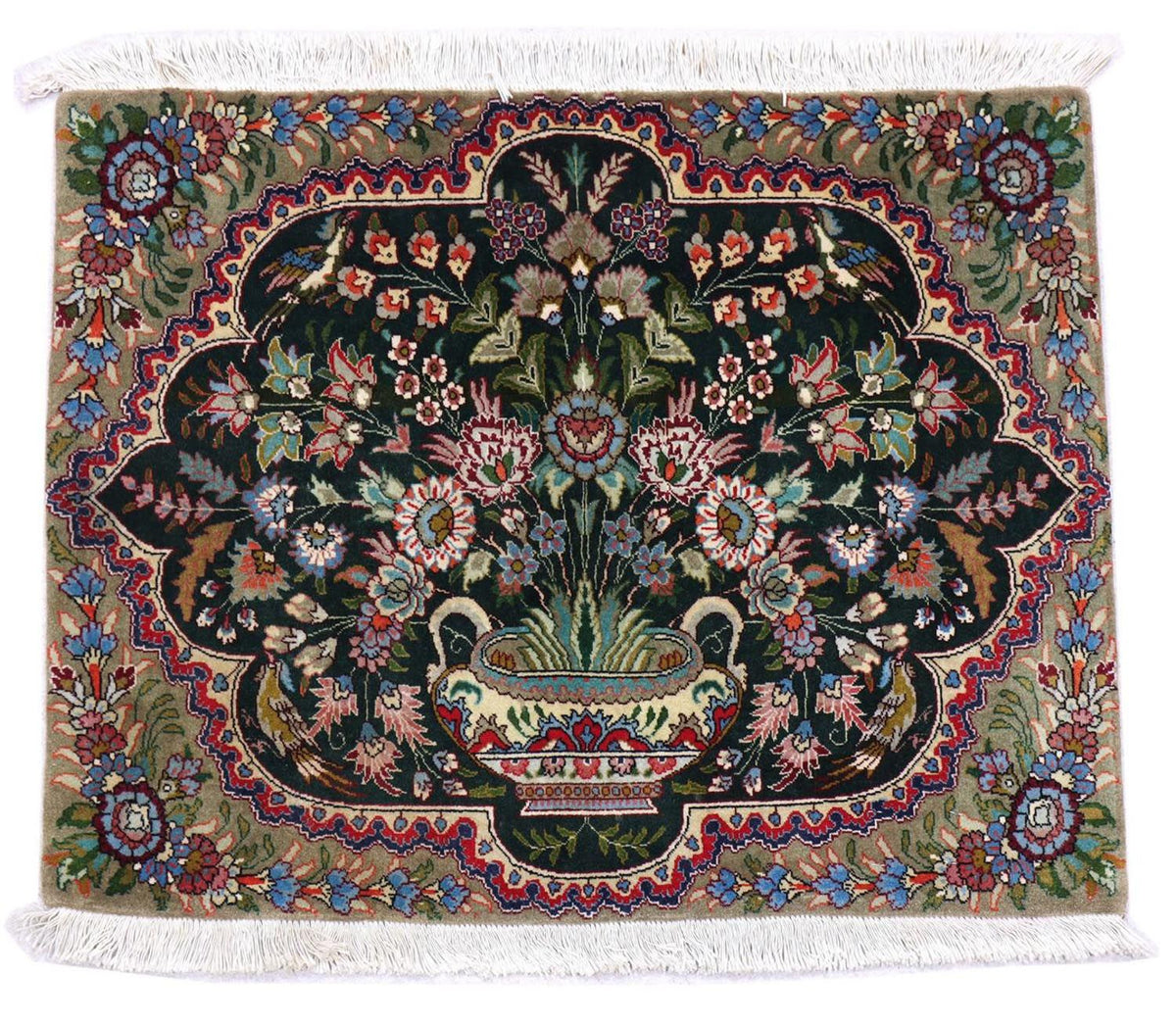 Dywan perski - Tabriz - 92 x 68 cm - ciemnoniebieski