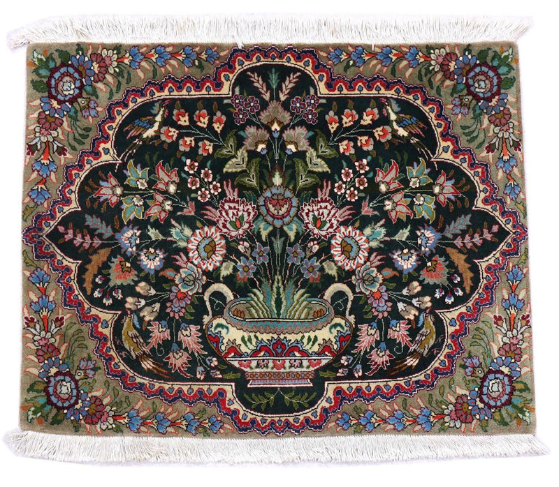 Dywan perski - Tabriz - 92 x 68 cm - ciemnoniebieski