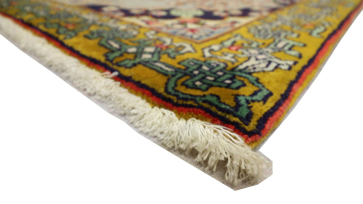 Dywan perski - Ghom kwadratowy  - 91 x 78 cm - srebrny