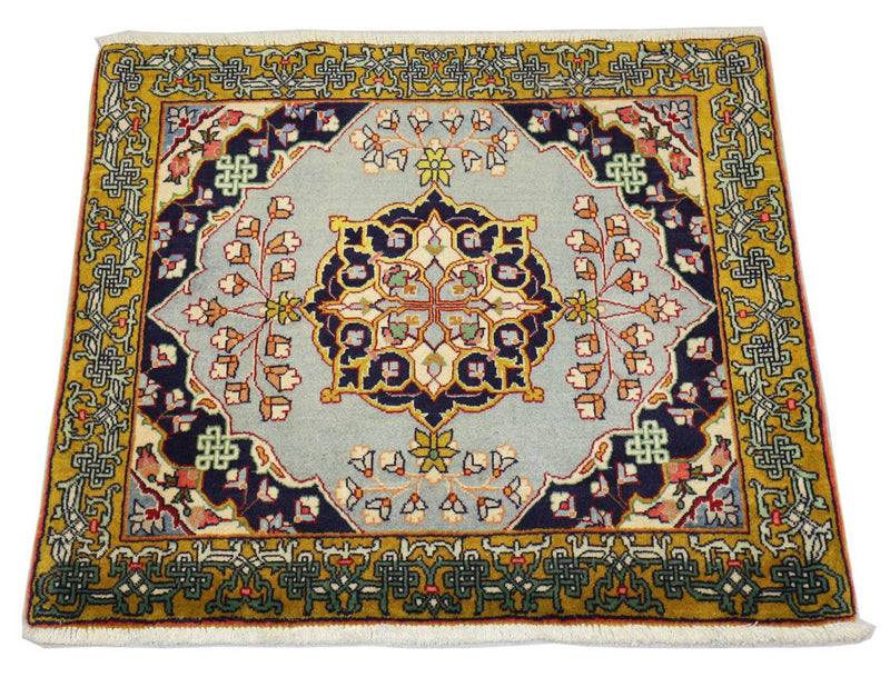 Dywan perski - Ghom kwadratowy  - 91 x 78 cm - srebrny