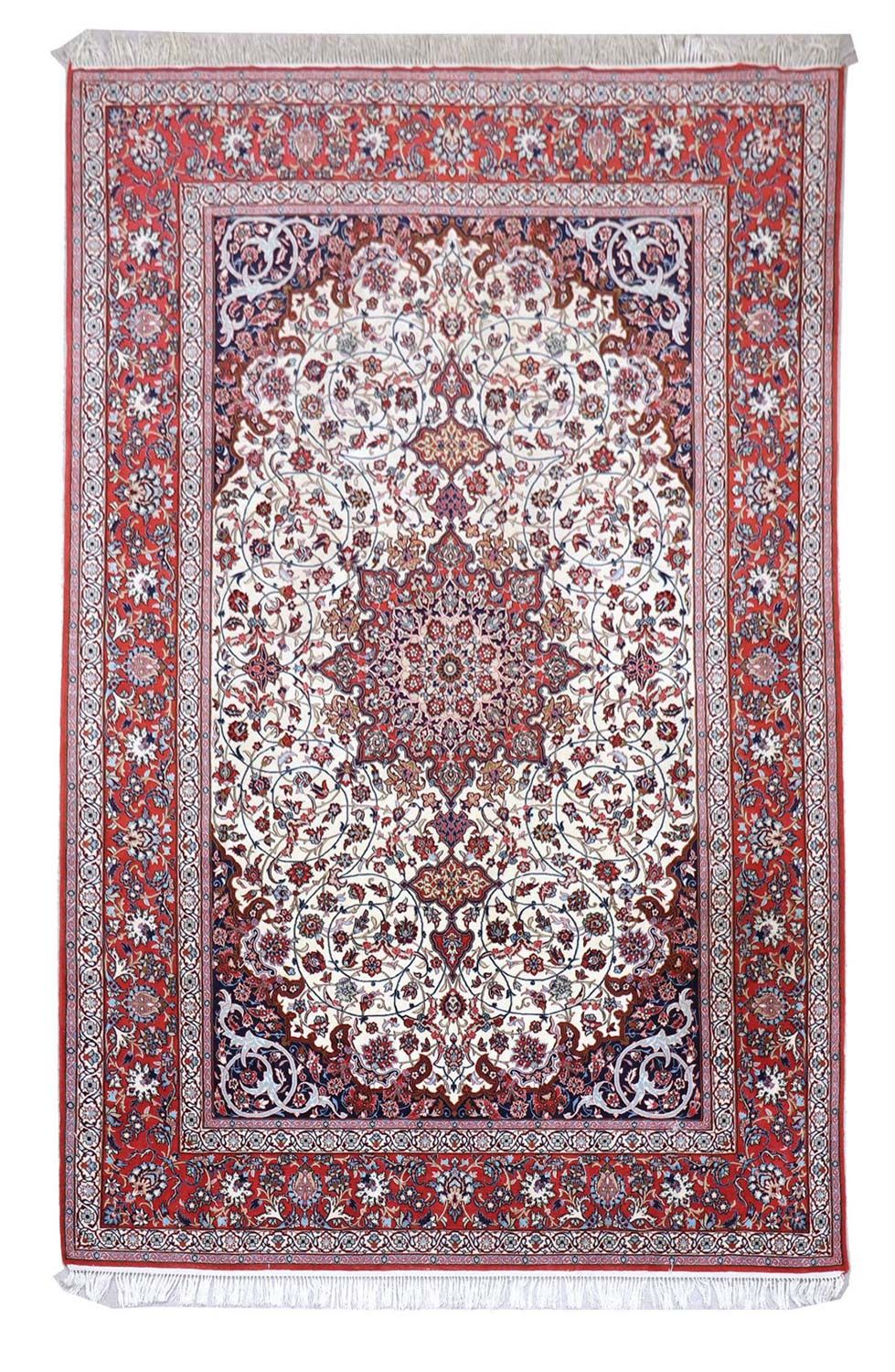 Dywan perski - Isfahan - Premium - 303 x 202 cm - beżowy