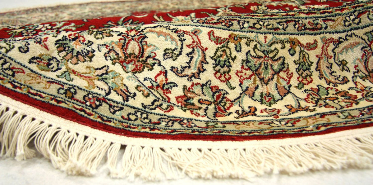 Jedwabny dywan - Kashmir Silk okrągły  - 183 x 183 cm - czerwony