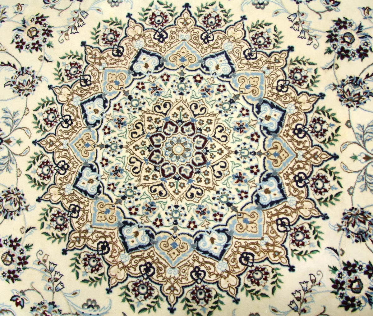 Dywan perski - Nain okrągły  - 250 x 250 cm - naturalna biel