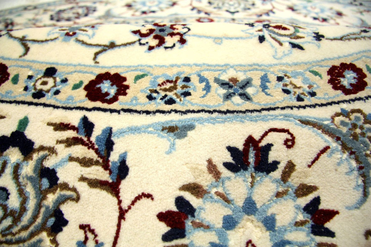 Dywan perski - Nain okrągły  - 250 x 250 cm - naturalna biel