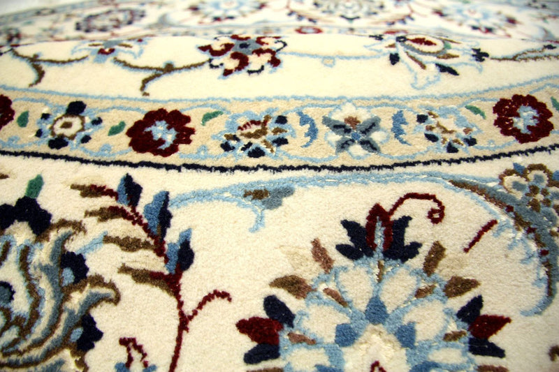 Dywan perski - Nain okrągły  - 250 x 250 cm - naturalna biel