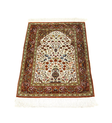 Jedwabny dywan - Hereke Silk - Premium - 128 x 80 cm - beżowy
