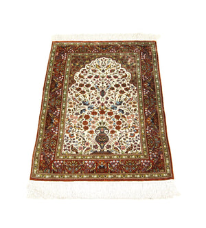 Jedwabny dywan - Hereke Silk - Premium - 128 x 80 cm - beżowy