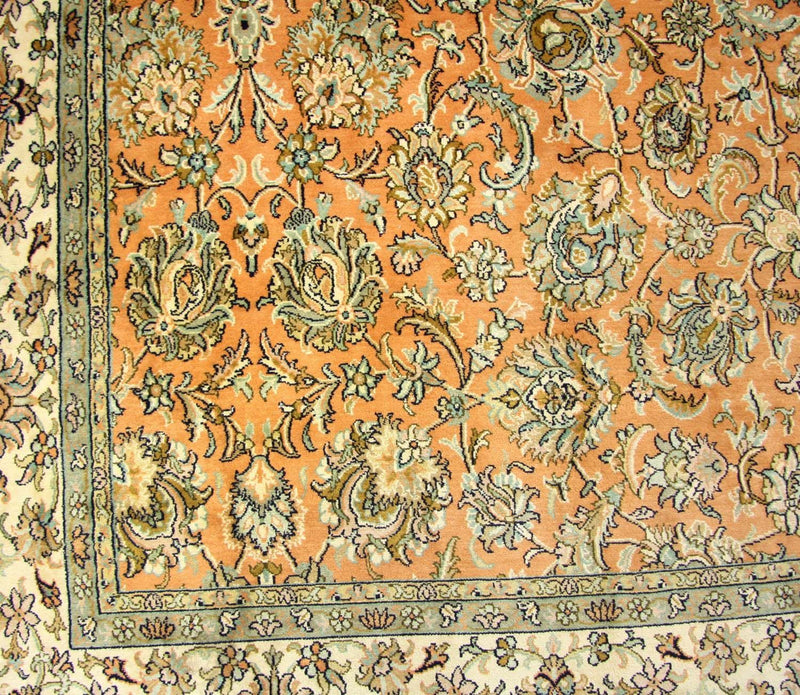 Jedwabny dywan - Kashmir Silk kwadratowy  - 216 x 211 cm - pomarańczowy