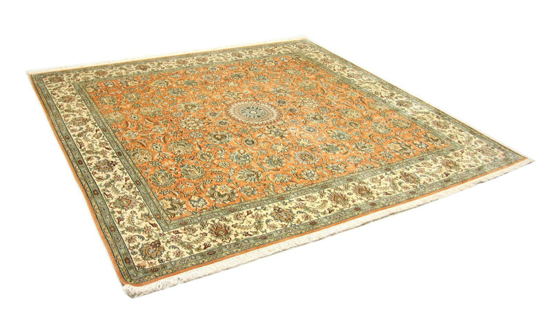 Jedwabny dywan - Kashmir Silk kwadratowy  - 216 x 211 cm - pomarańczowy
