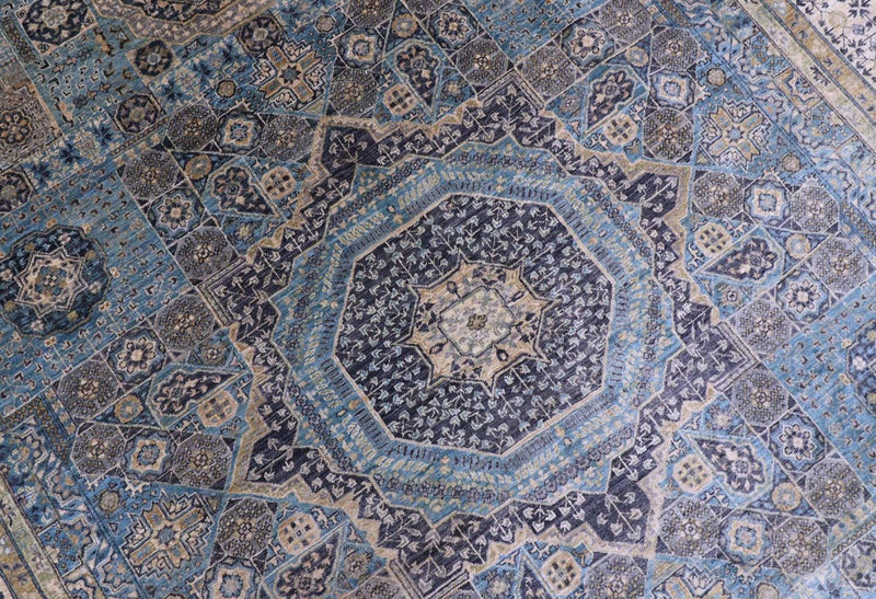 Dywan Zieglera - 355 x 270 cm - jasnoniebieski