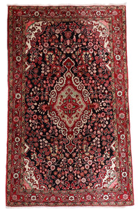 Dywan perski - Klasyczny - 214 x 134 cm - ciemnoniebieski