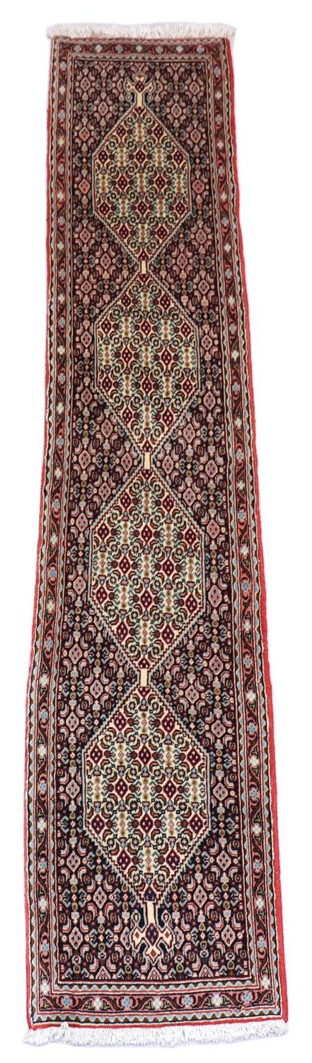 Biegacz Dywan perski - Bijar - 238 x 50 cm - ciemnoniebieski