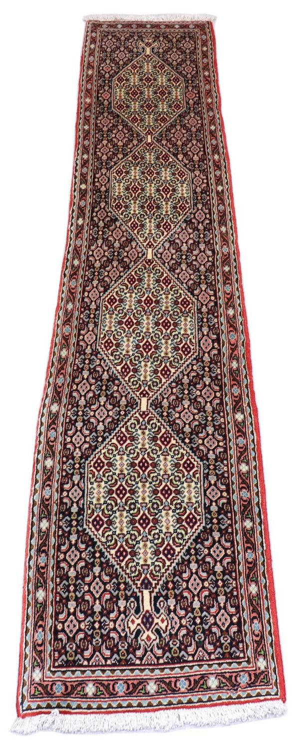 Biegacz Dywan perski - Bijar - 238 x 50 cm - ciemnoniebieski