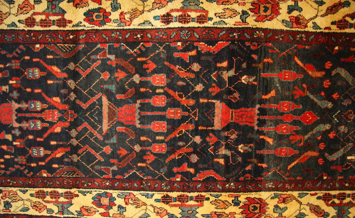 Biegacz Perski dywan - Nomadyczny - 410 x 104 cm - niebieski