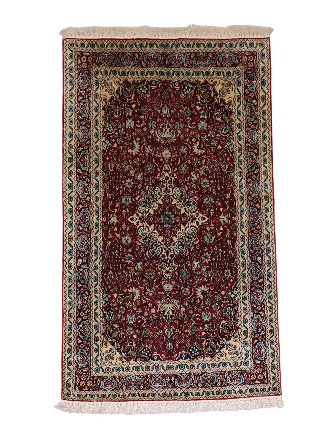 Jedwabny dywan - Kashmir Silk - 150 x 90 cm - ciemna czerwień