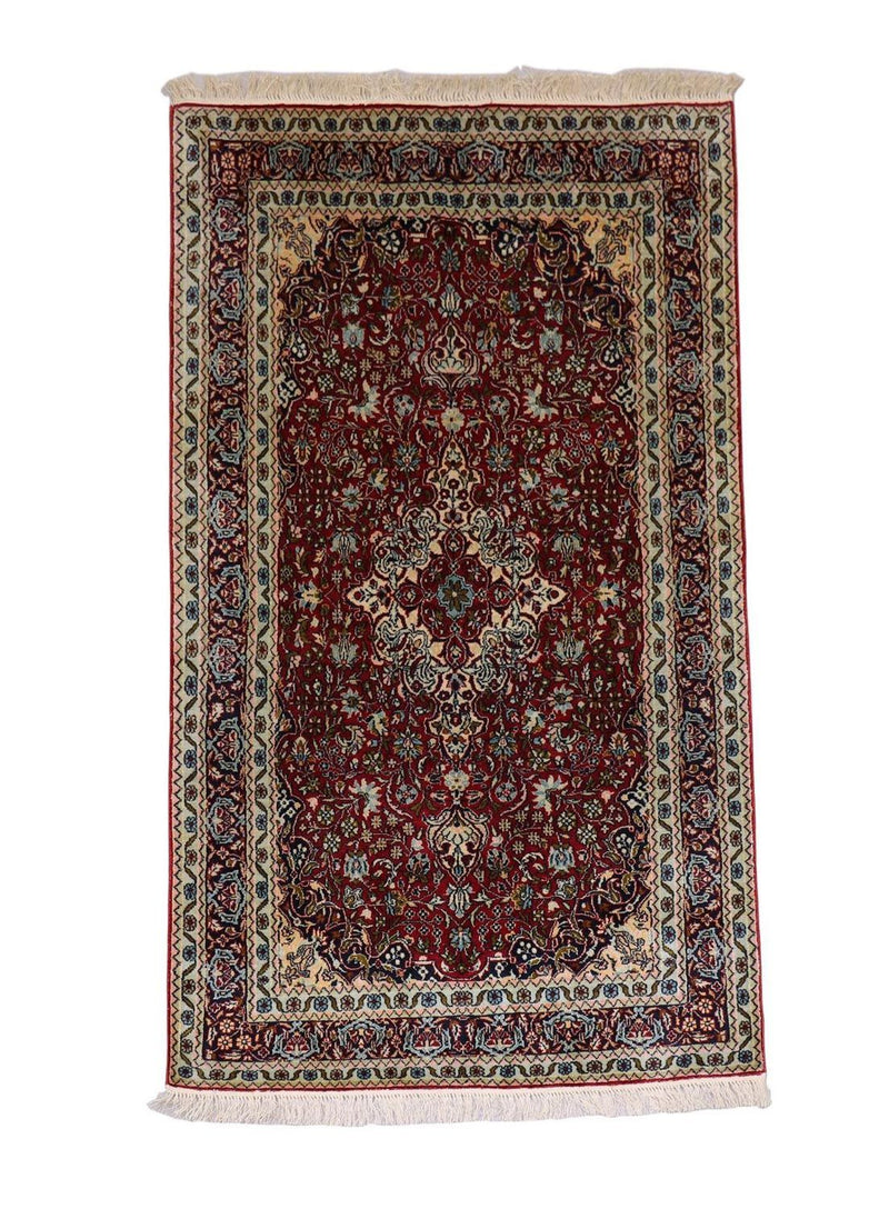 Jedwabny dywan - Kashmir Silk - 150 x 90 cm - ciemna czerwień