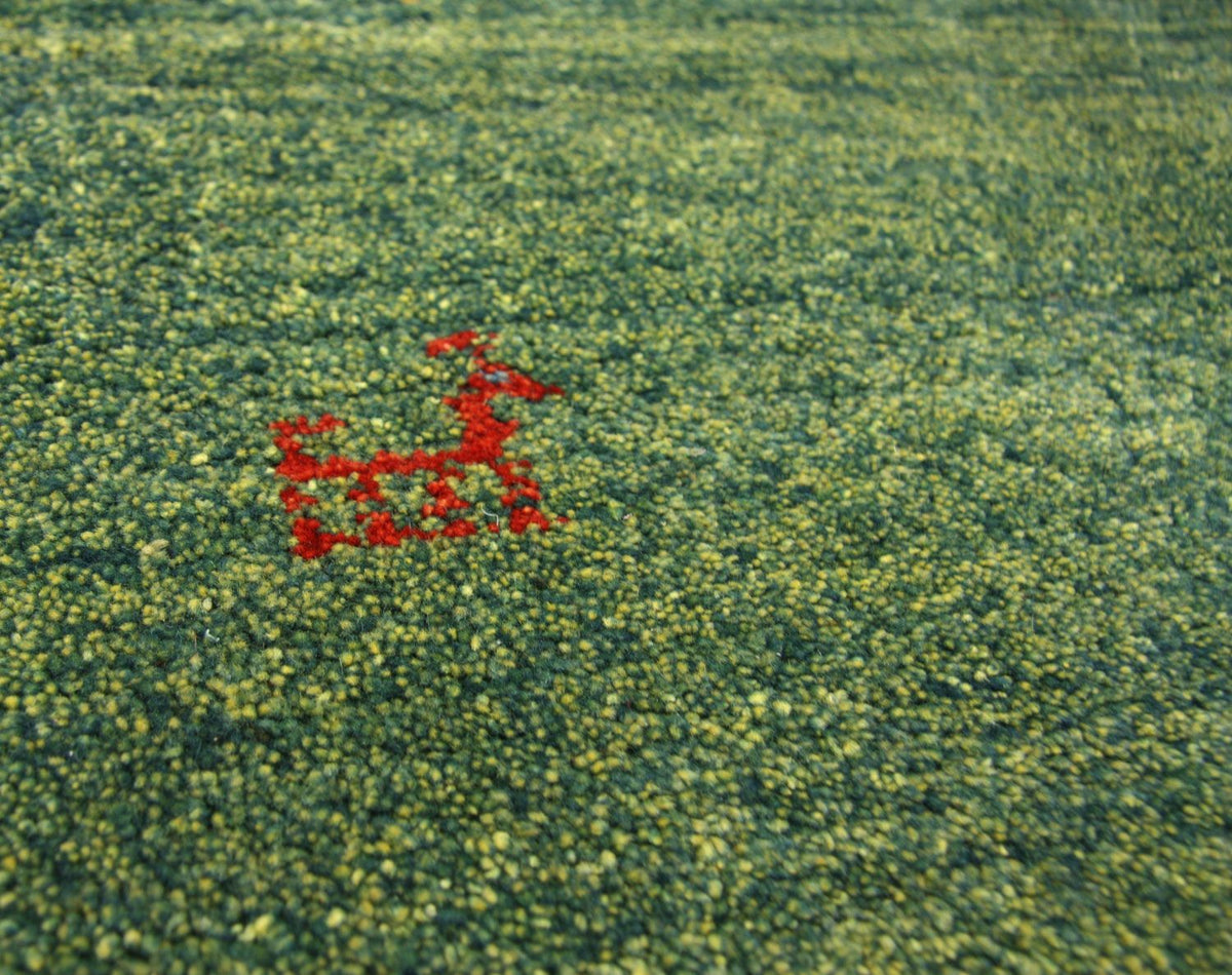 Biegacz Dywan Gabbeh - perski - 233 x 84 cm - zielona