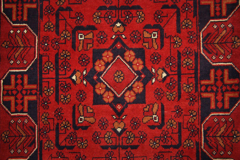 Biegacz Afgański dywan - Kunduz - 286 x 75 cm - czerwony