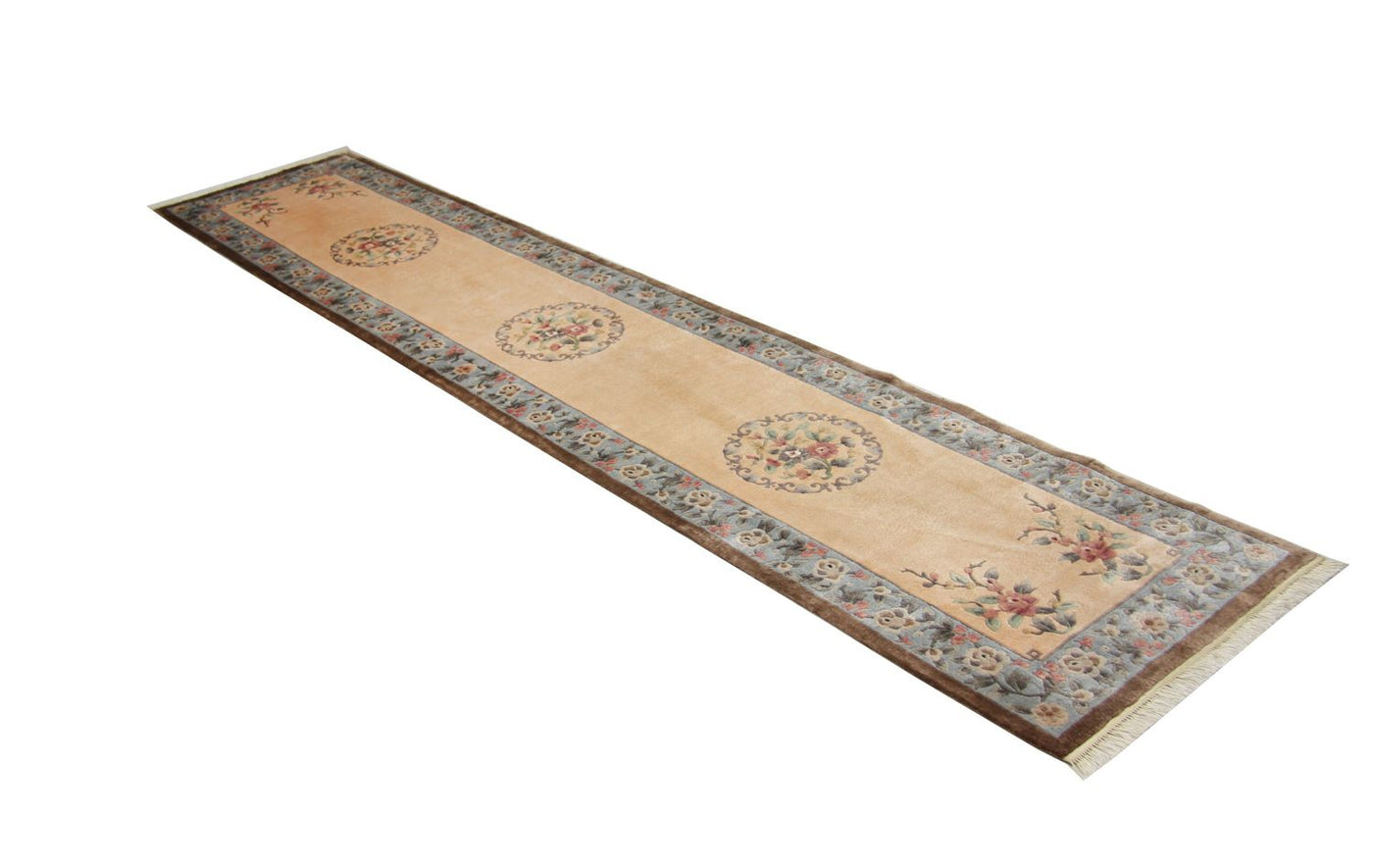 Chiński jedwab Dywan 337x70cm - Dywan orientalny