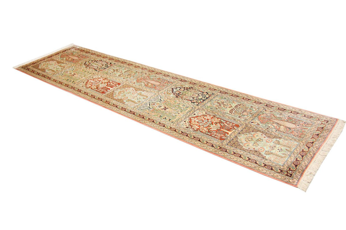 Biegacz Jedwabny dywan - Kashmir Silk - 305 x 79 cm - brązowy