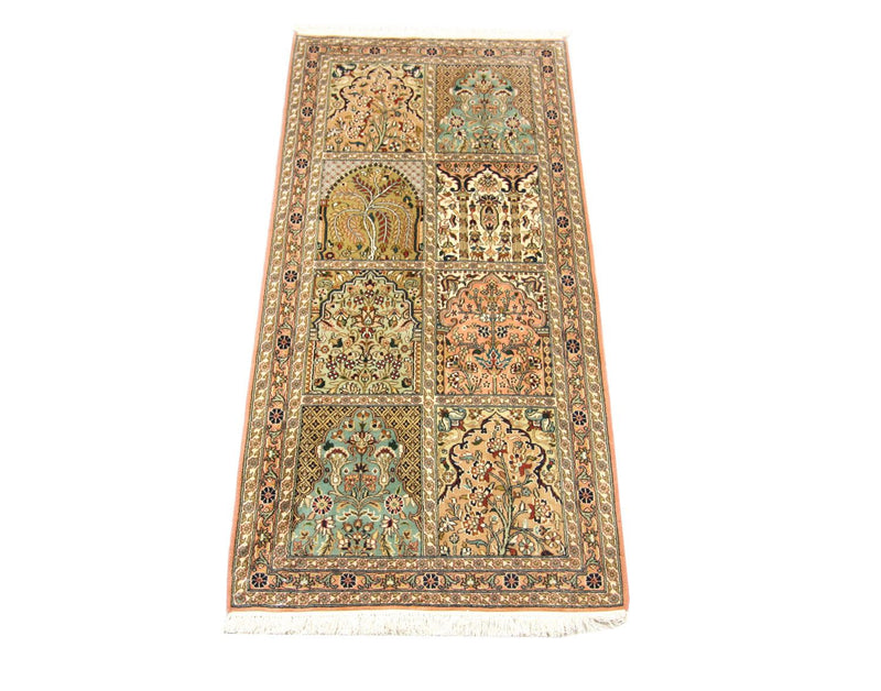 Biegacz Jedwabny dywan - Kashmir Silk - 183 x 77 cm - brązowy