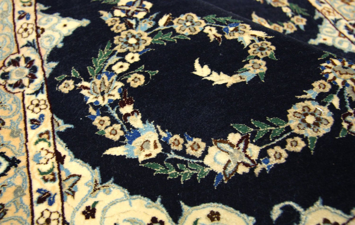 Dywan perski - Nain - Premium - 114 x 83 cm - ciemnoniebieski