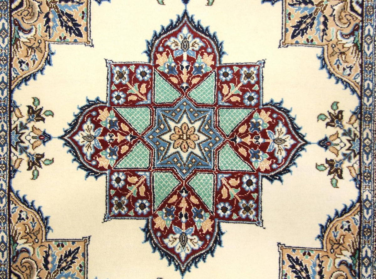 Dywan perski - Nain kwadratowy  - 105 x 97 cm - naturalna biel