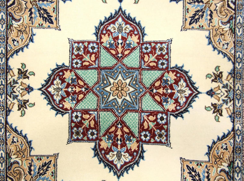 Dywan perski - Nain kwadratowy  - 105 x 97 cm - naturalna biel