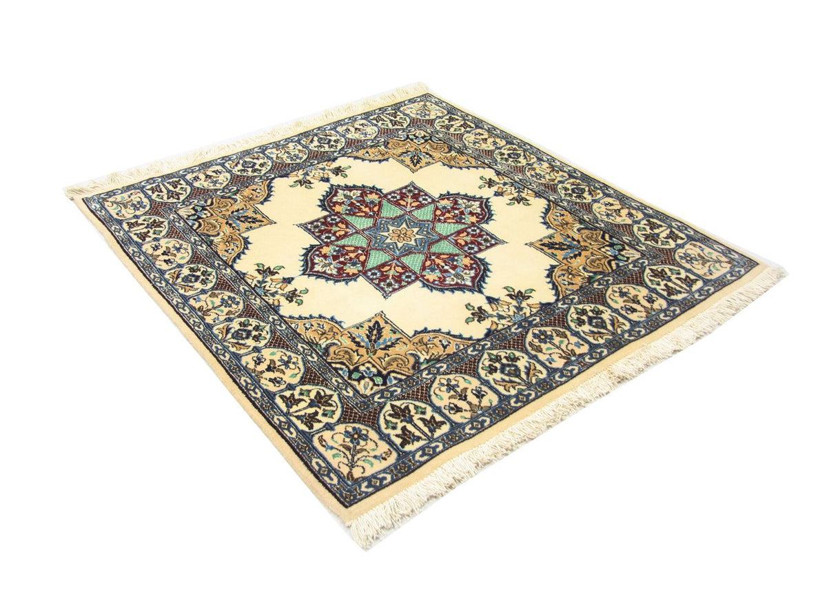 Dywan perski - Nain kwadratowy  - 105 x 97 cm - naturalna biel