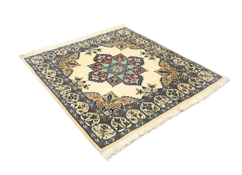 Dywan perski - Nain kwadratowy  - 105 x 97 cm - naturalna biel