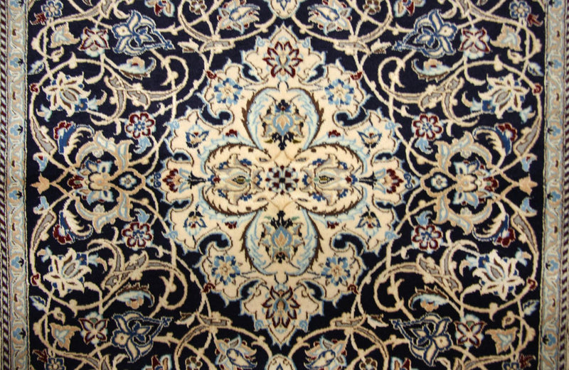 Dywan perski - Nain - Premium - 152 x 106 cm - ciemnoniebieski