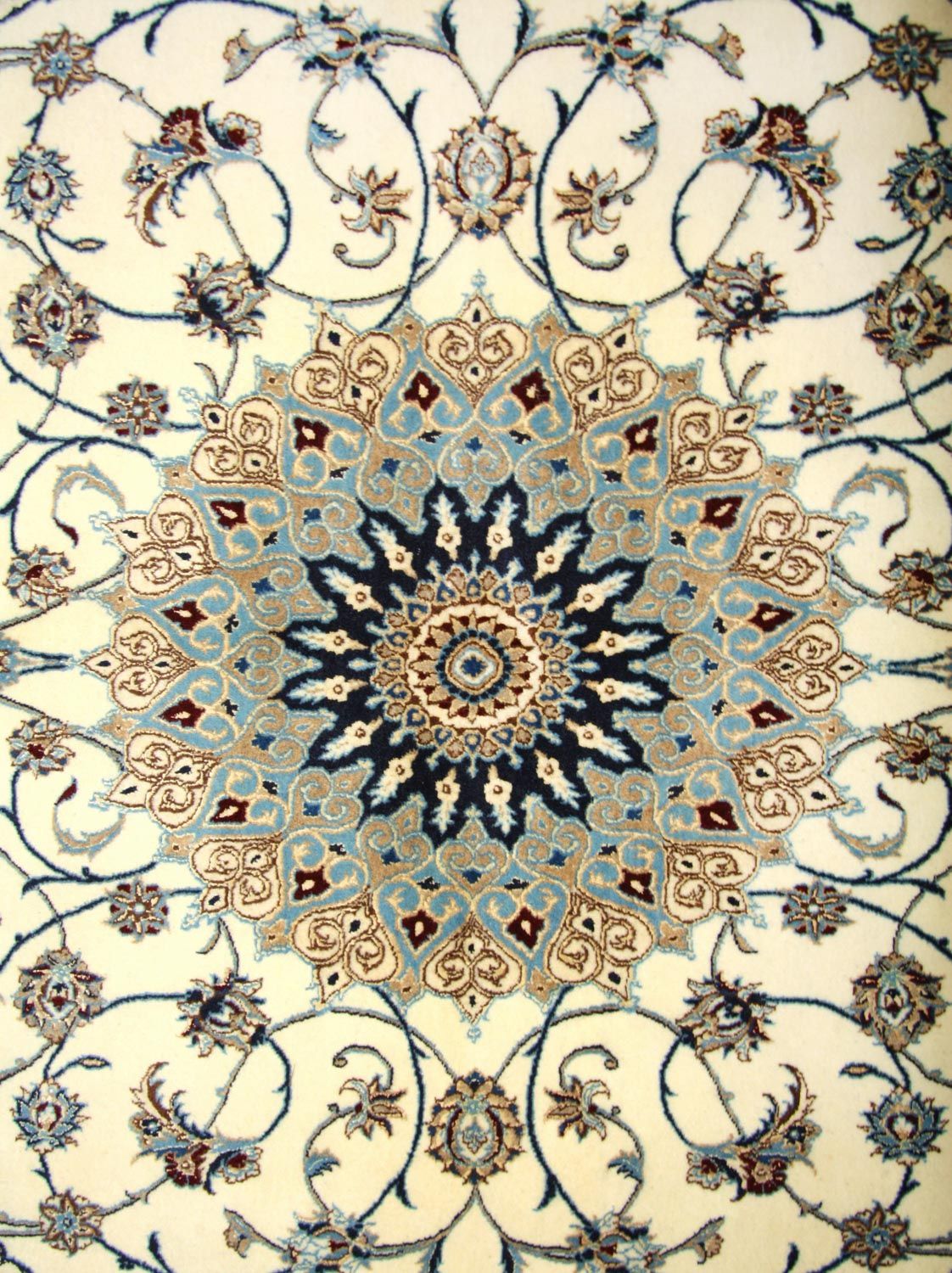 Dywan perski - Nain - Premium - 205 x 125 cm - naturalna biel