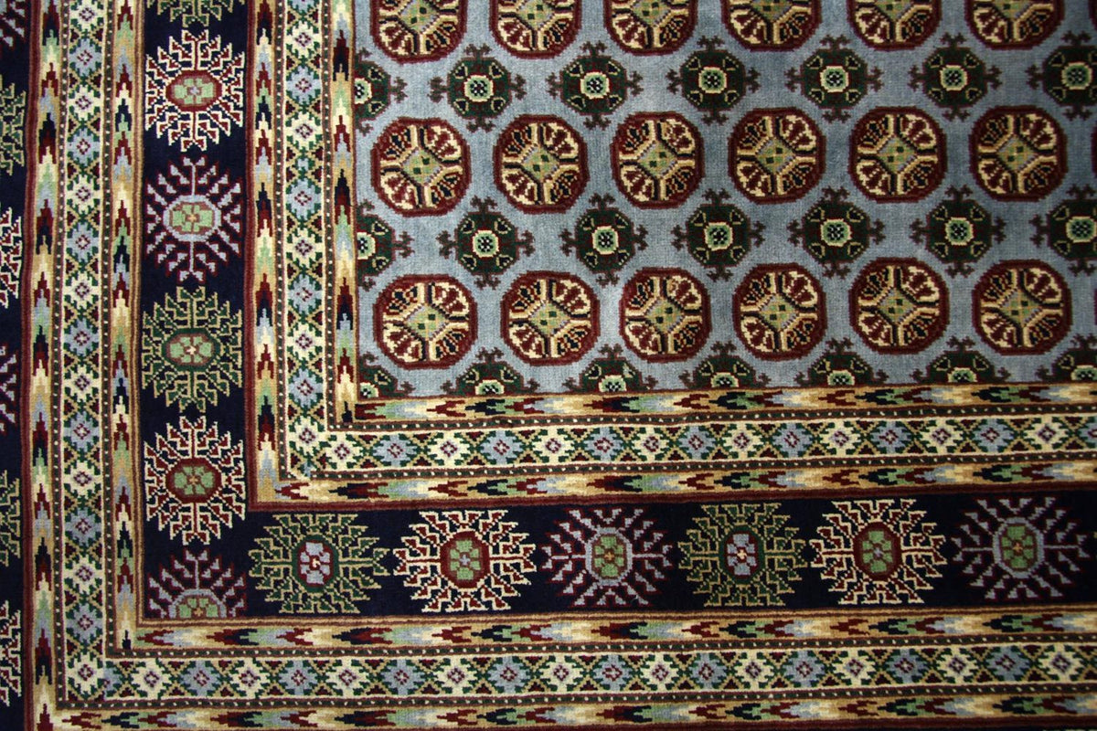 Dywan afgański - 298 x 199 cm - niebieski