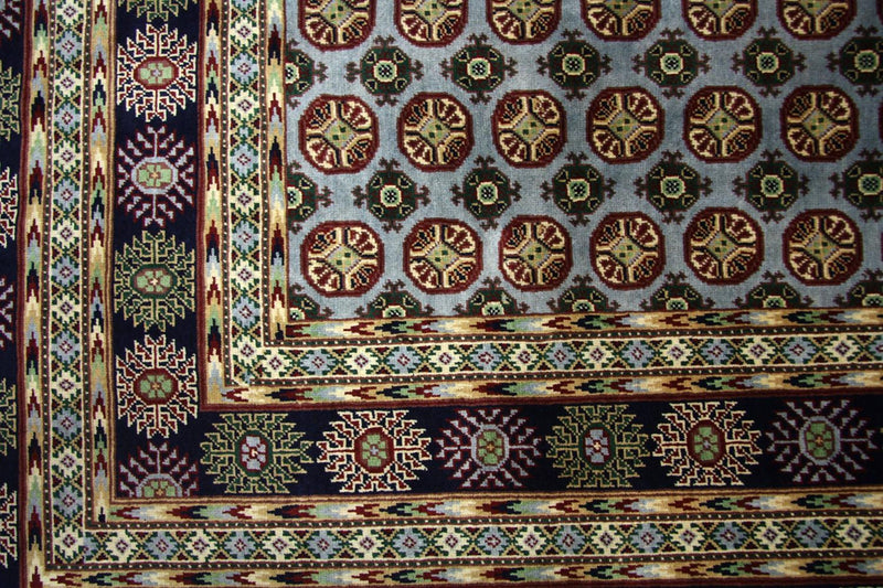 Dywan afgański - 298 x 199 cm - niebieski