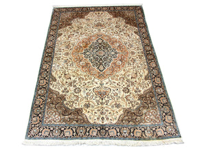 Jedwabny dywan - Kashmir Silk - 272 x 177 cm - beżowy