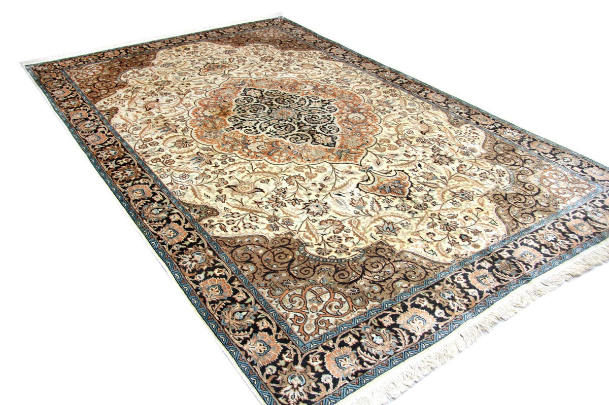 Jedwabny dywan - Kashmir Silk - 272 x 177 cm - beżowy
